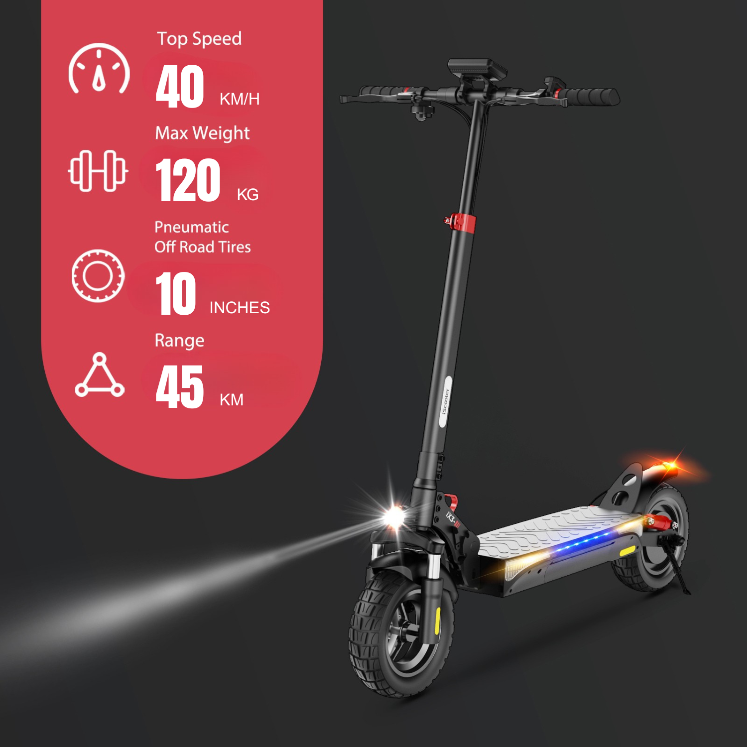 iScooter iX3 800W Off Road Electric Scooter