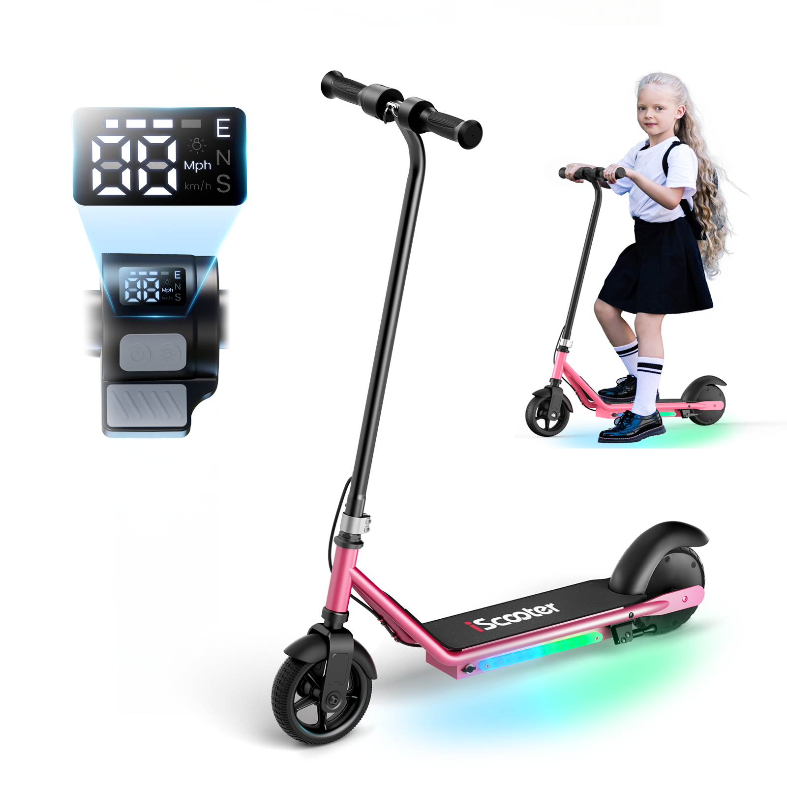 iScooter iK3 Electric Scooter for Kids Ages 6-14