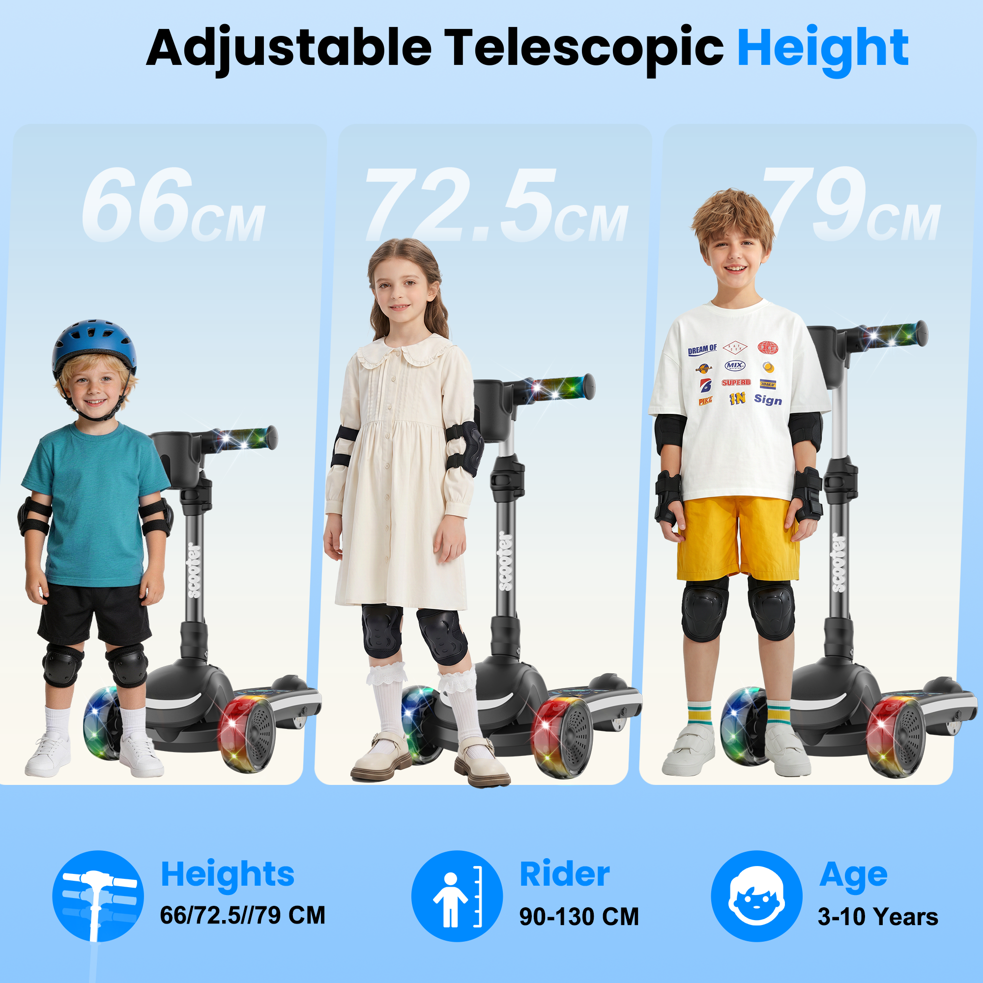iScooter B2Pro Adjustable Height Electric Scooter for Kids