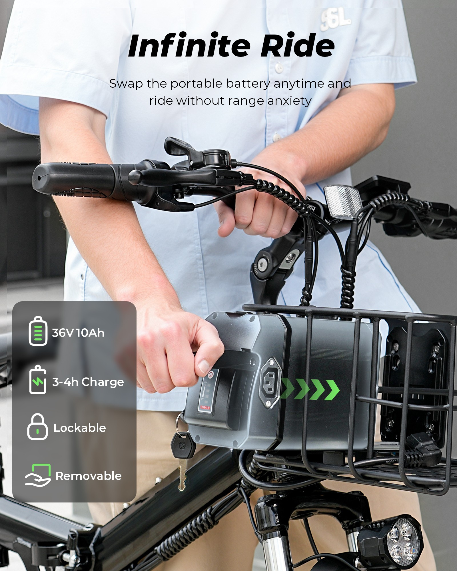 M40 Folding Electric Bike with Basket