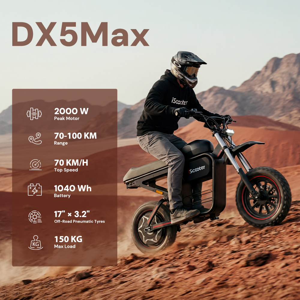 iScooter DX5Max 2000W Electric Scooter with Seat