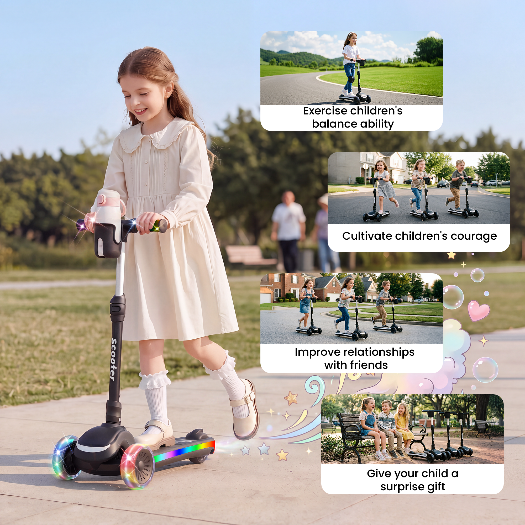 iScooter B2Pro Adjustable Height Electric Scooter for Kids