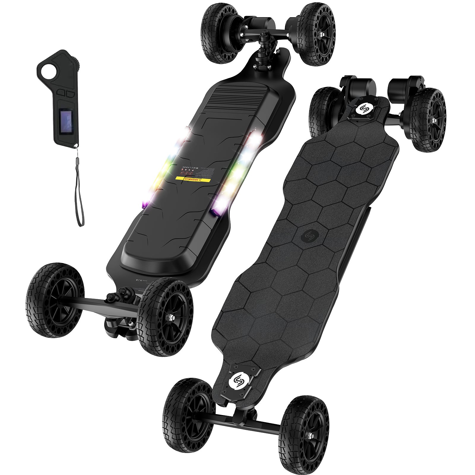 V10 Off Road Electric Skateboard with Ambient Light & Remote Control