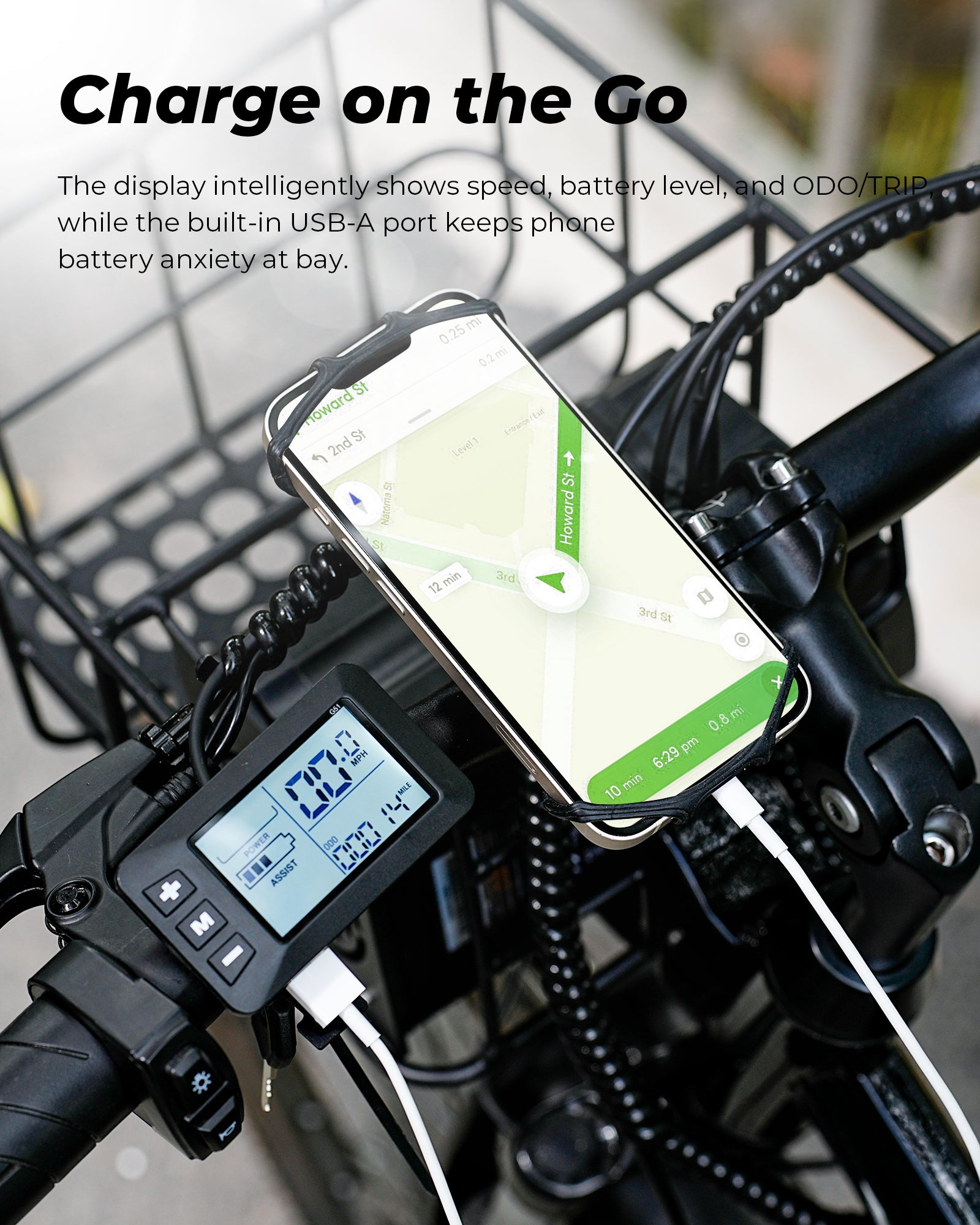 M40 Folding Electric Bike with Basket