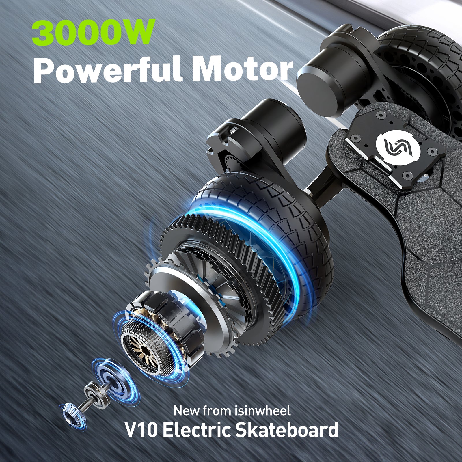 V10 Off Road Electric Skateboard with Ambient Light & Remote Control